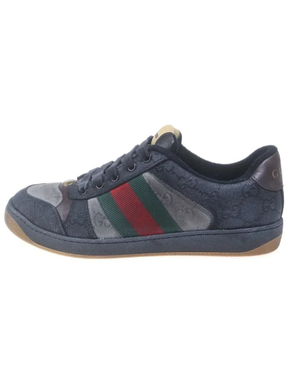 Gucci Screener GG Canvas Low Cut Sneakers Black Green